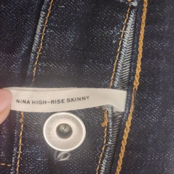 rag & bone Nina High Rise Jeans Women's Size 26 Dark Blue Stretch Denim Ankle - Picture 10 of 11